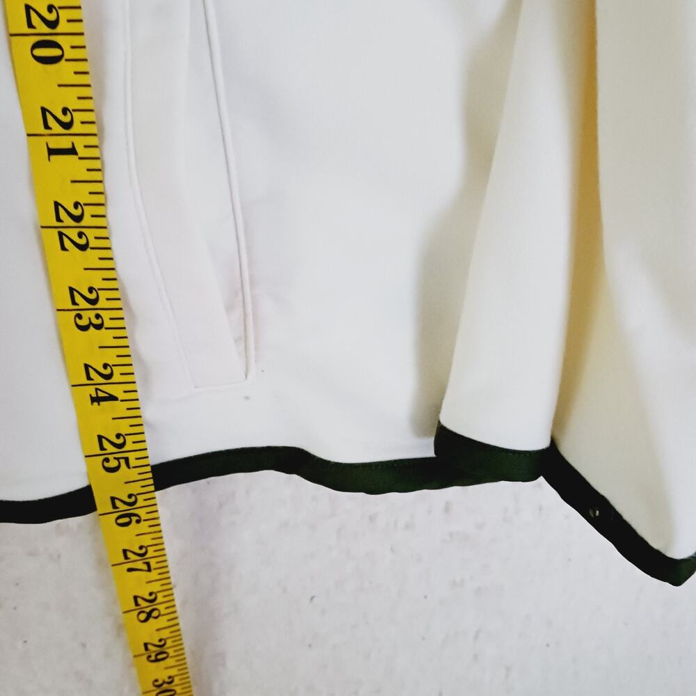 Jacket Women Ralph Lauren Ivory Olive Zipper Pockets Snap Cuffs Logo Size XL - Picture 7 of 9
